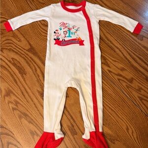 Disney My 1st Christmas Footie - Red and White